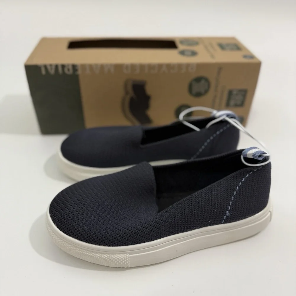 NEW Lily & Dan Toddler Recycled Material Flats Slip-On Sneakers Blue Size 9/10 - Picture 4 of 12